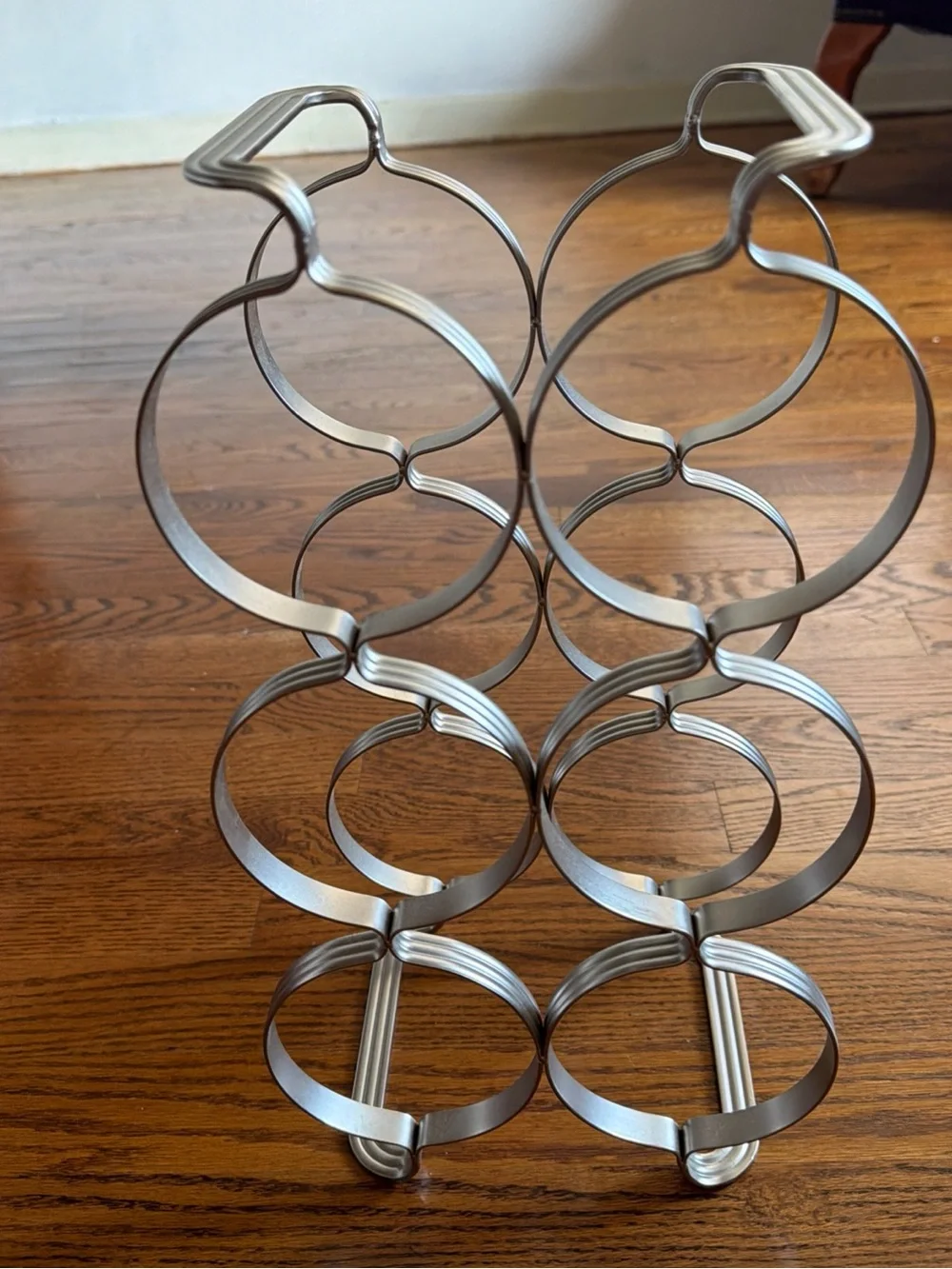 6-Bottle Stainless Finish Wine Rack - Countertop Bottle Organizer